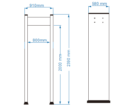 中安YJY-2018S熱成像測(cè)溫門(mén)產(chǎn)品尺寸